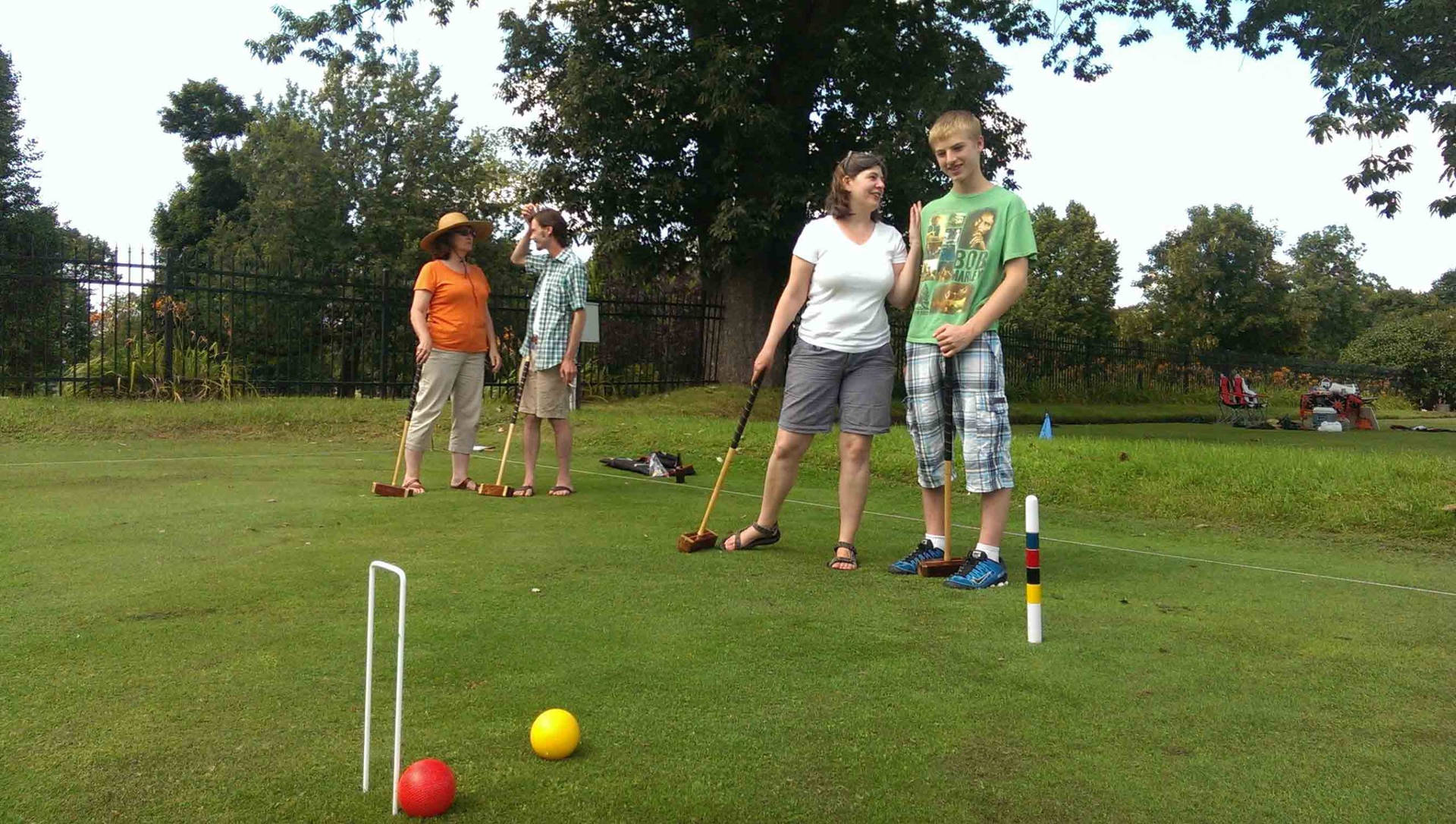 People Standing Croquet