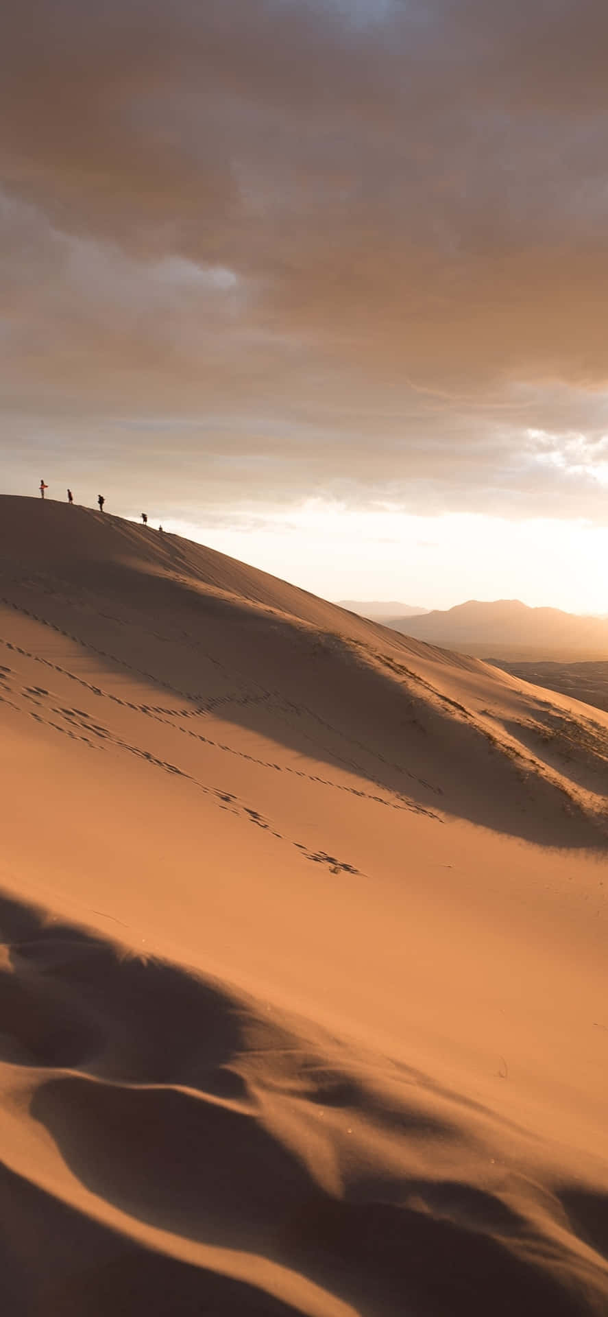 People Traveling In The Desert Iphone Background