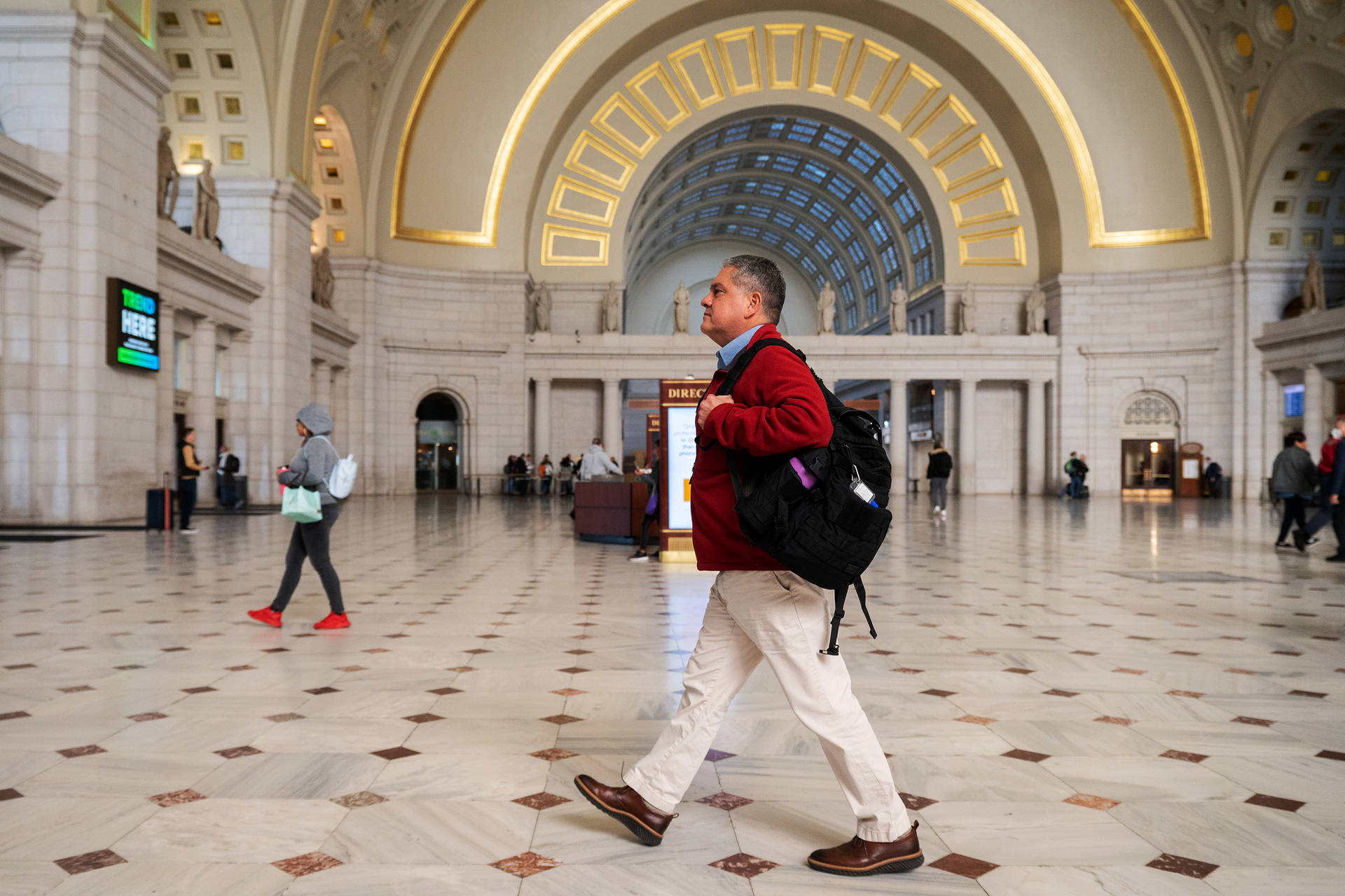 People Walking Inside Union Station Background