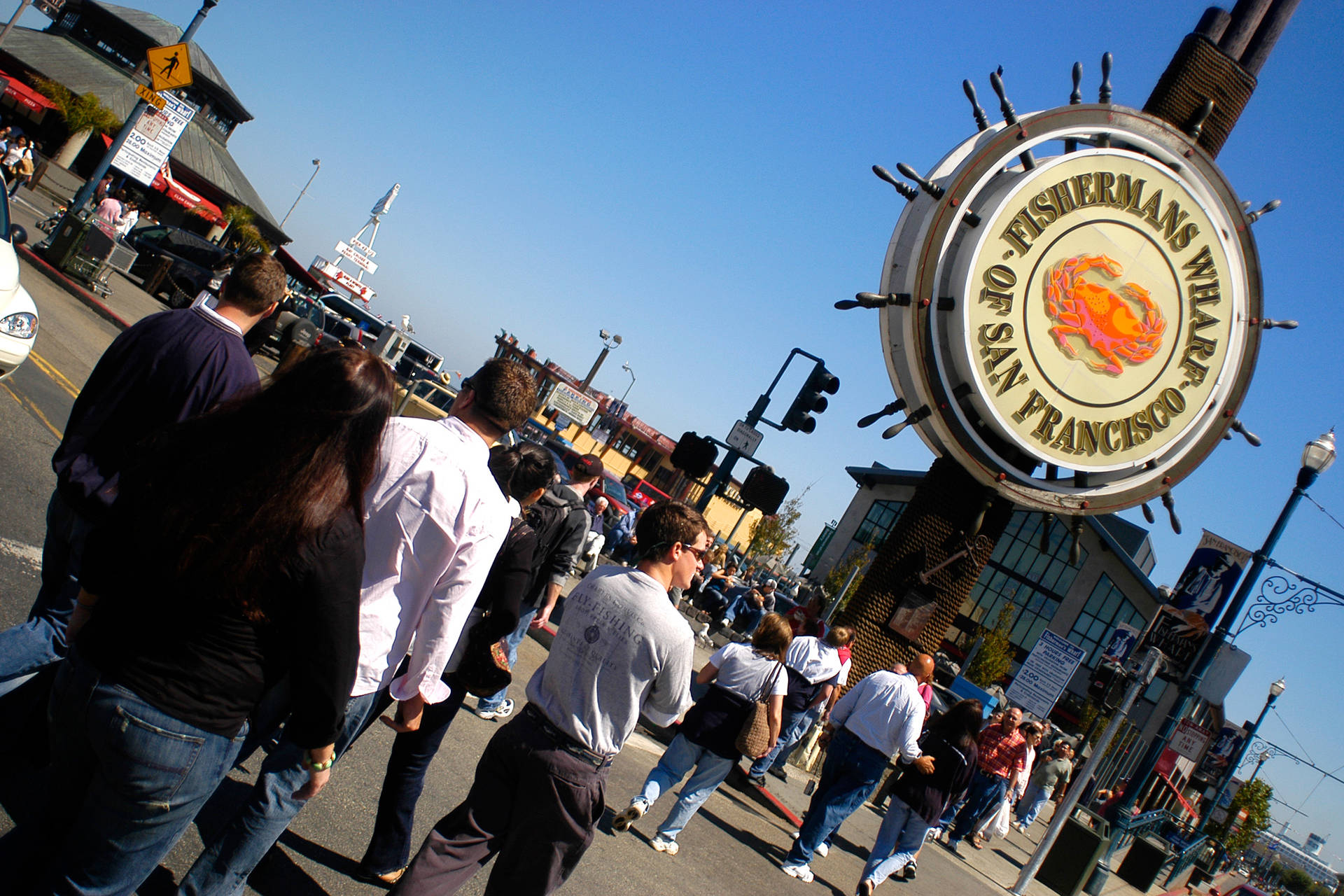 People Walking To Fishermans Wharf