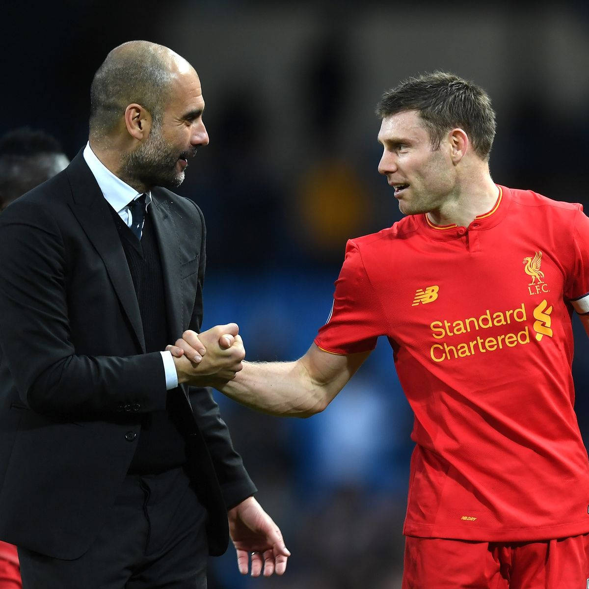 Pep Guardiola And James Milner Background