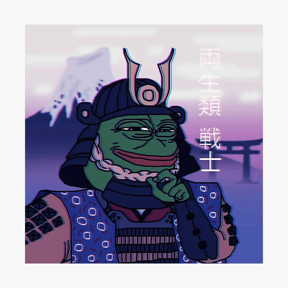 Pepe The Frog As Samurai Background