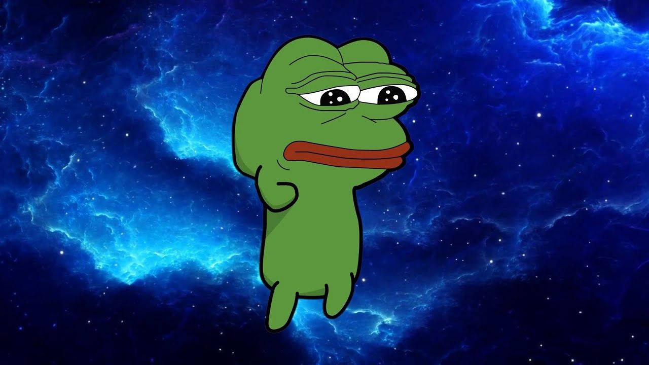 Pepe The Frog Blue Galaxy Background