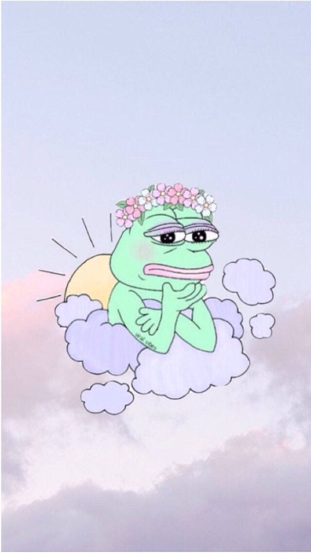 Pepe The Frog Pastel Clouds Background