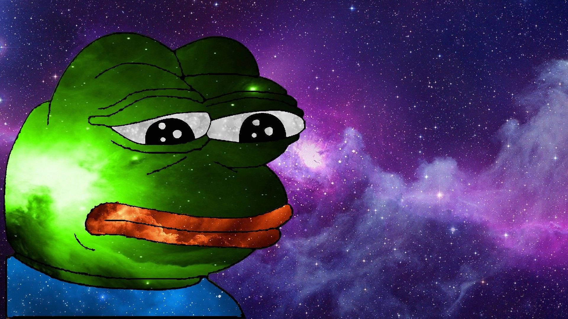 Pepe The Frog Purple Galaxy Background