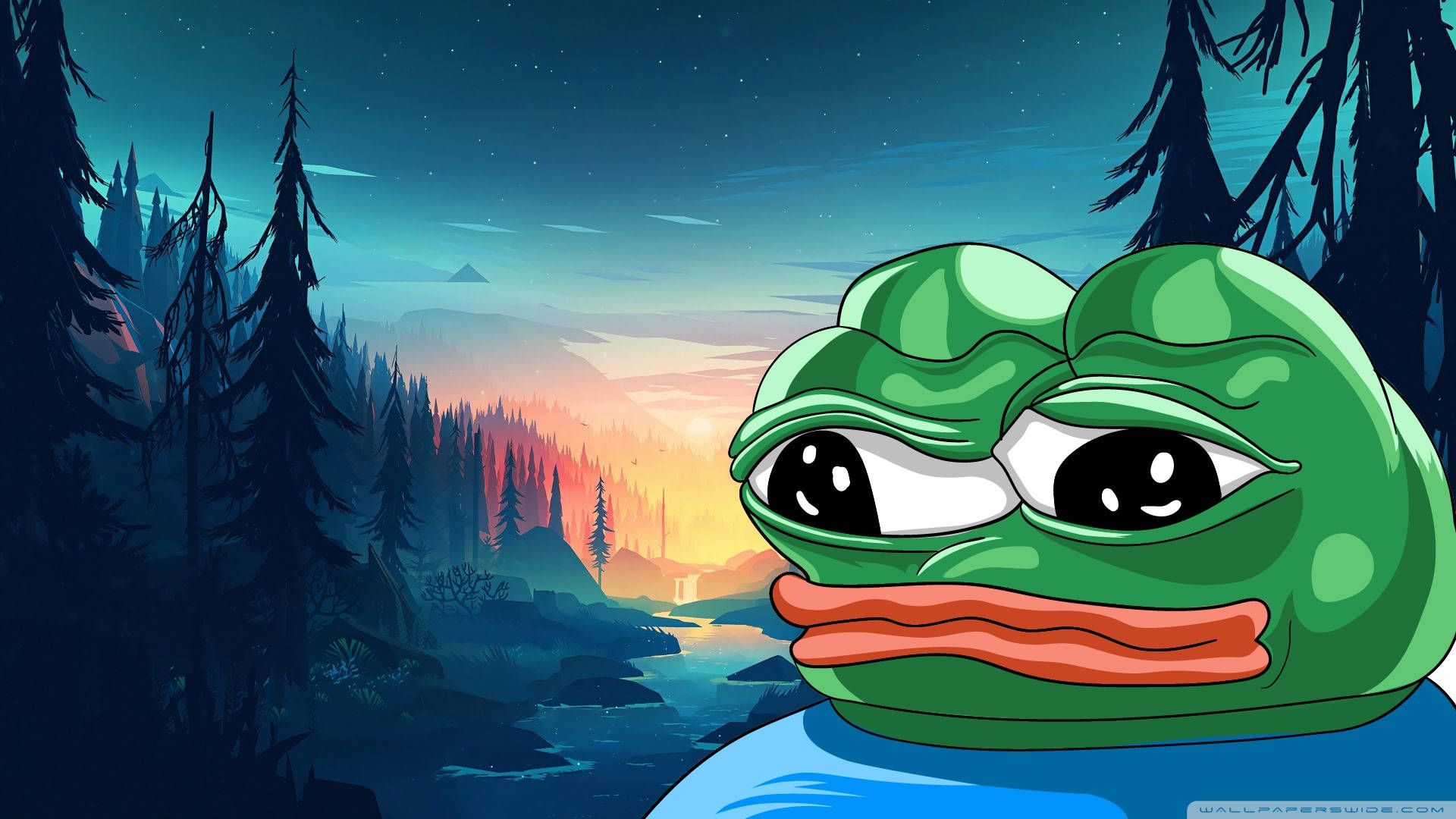 Pepe The Frog Sunset Background