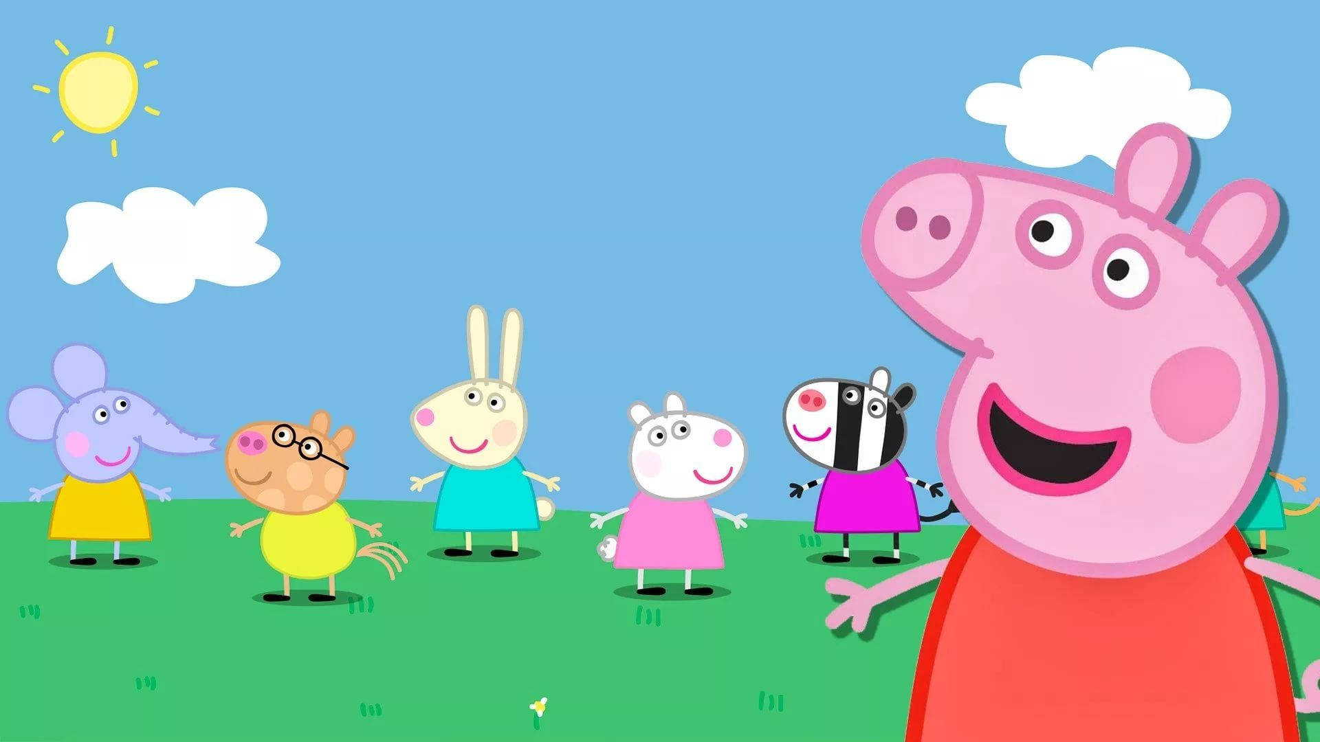 Peppa Pig And Friends Enjoying A Fun-filled Day Background