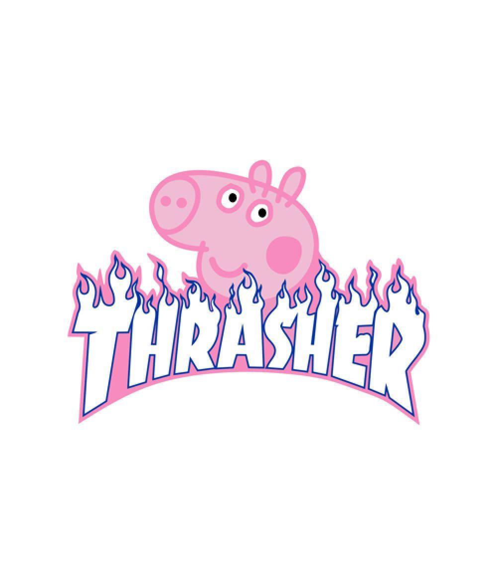 Peppa Pig In Thrasher Logo