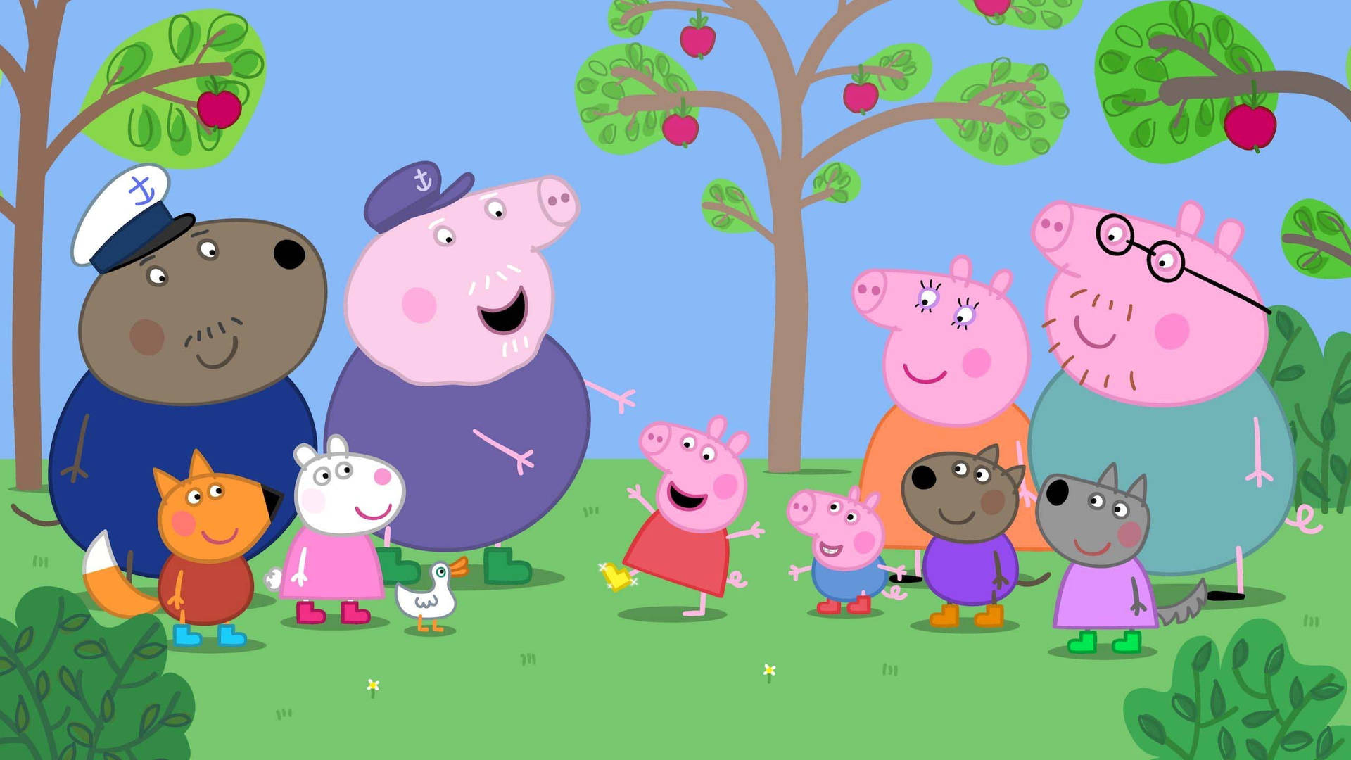 Peppa Pig Ipad At The Park Background