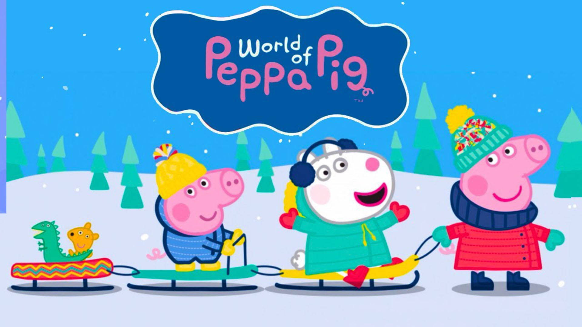 Peppa Pig Ipad Snow Sled Background