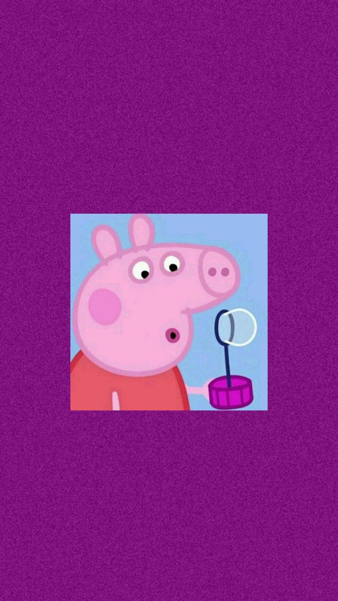 Peppa Pig Iphone Blowing Bubbles Background