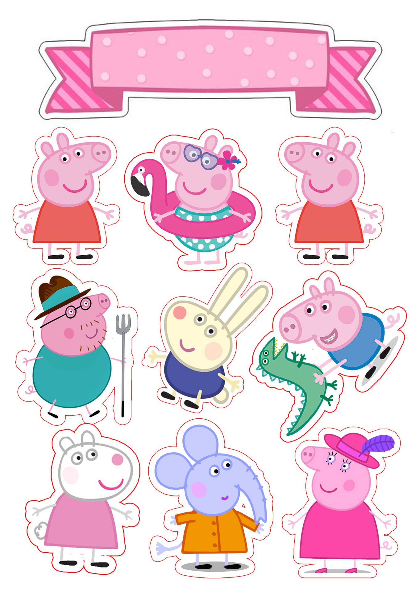 Peppa Pig Iphone Characters Sticker Design