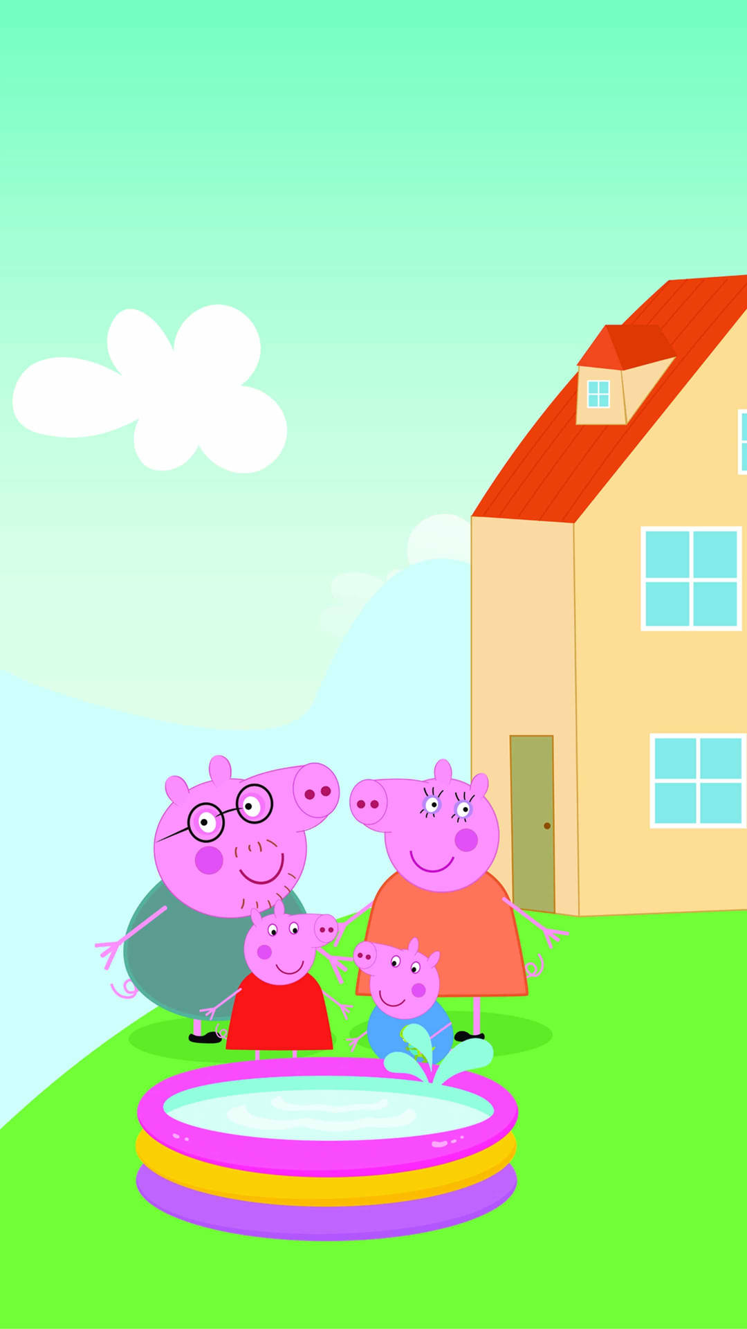 Peppa Pig Iphone Family Swimming Background