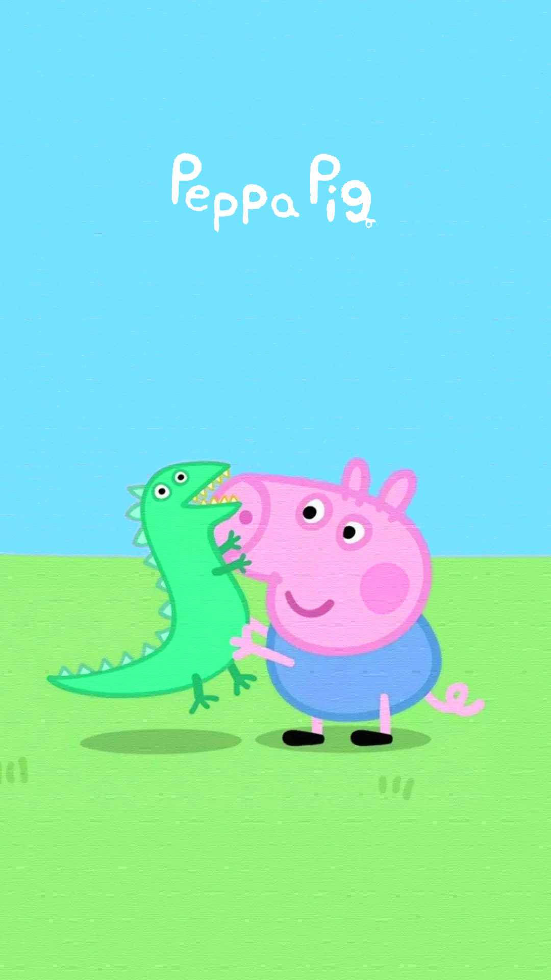 Peppa Pig Iphone George With Big Lizard Background