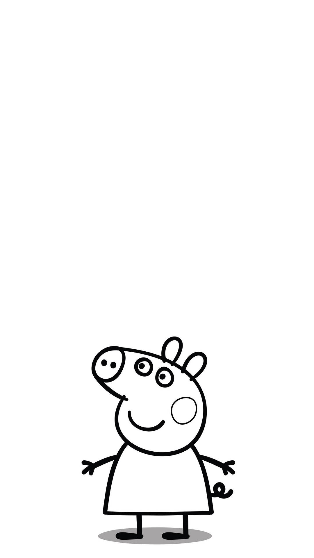 Peppa Pig Iphone Outline Sketch Background