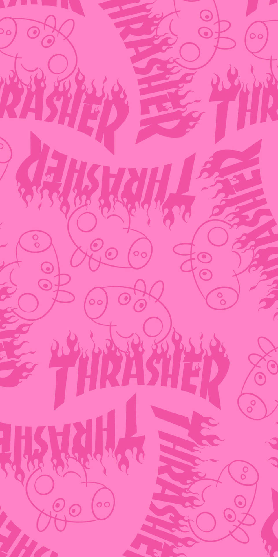 Peppa Pig Iphone Pink Thrasher Background