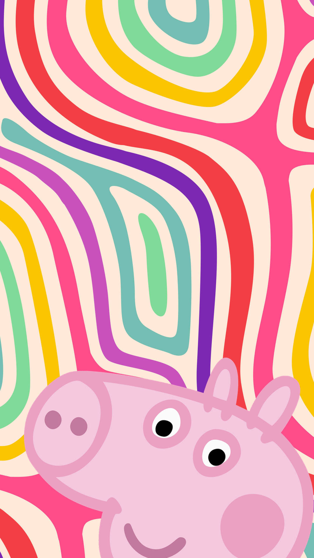 Peppa Pig Iphone Swirly Colors Background Background