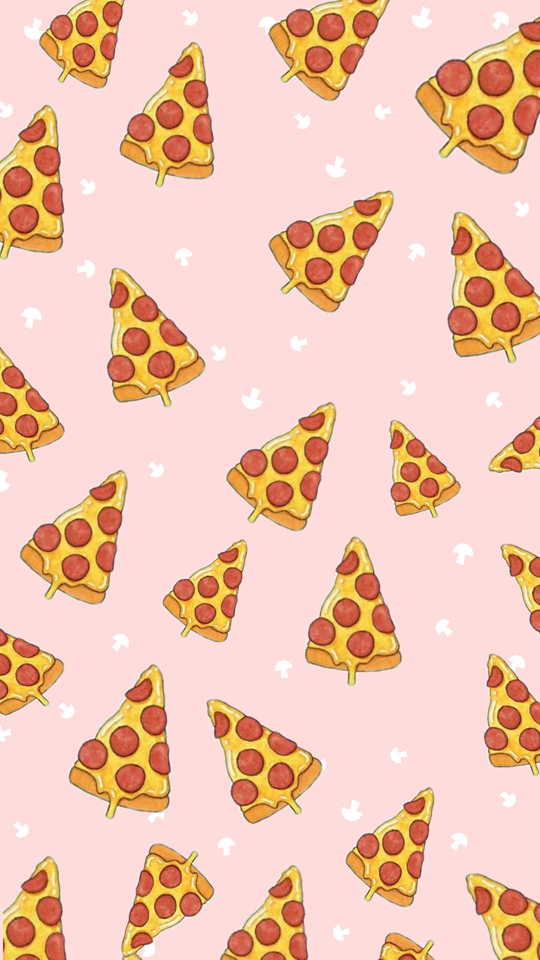 Pepperoni Pizza In Pink Background