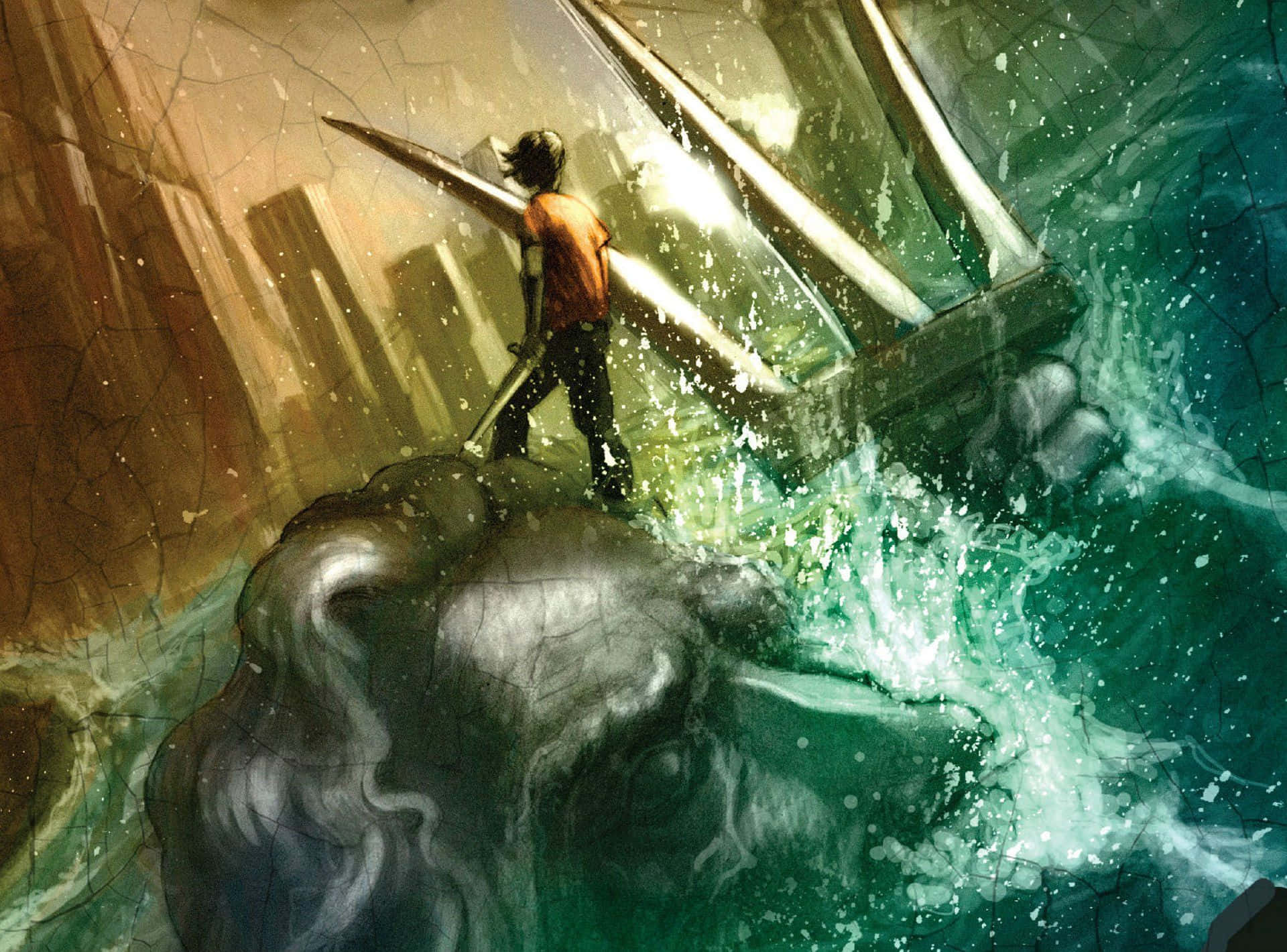 Percy Jackson Poseidon Digital Painting Background