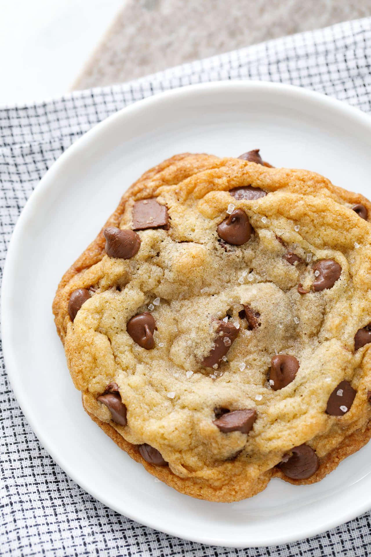 Perfect Chocolate Chip Cookie Plate Background