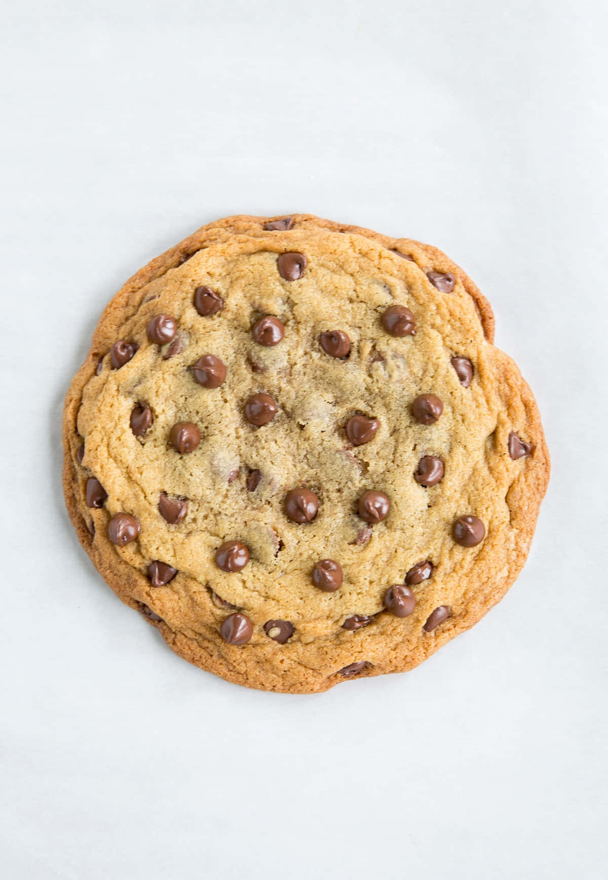 Perfect Chocolate Chip Cookie Top View Background