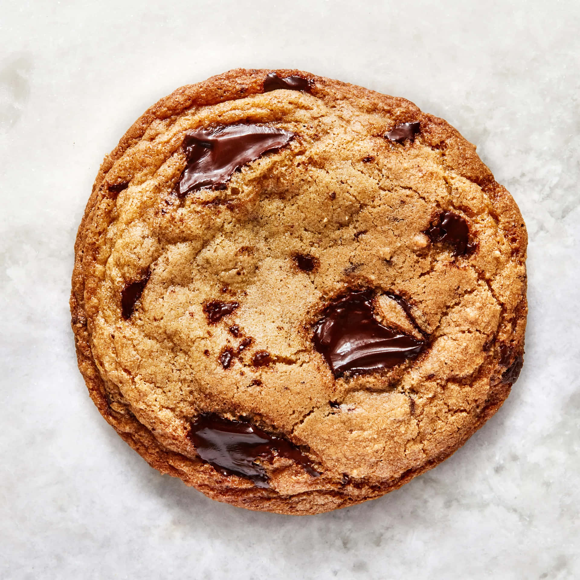 Perfect Chocolate Chip Cookie Top View Background