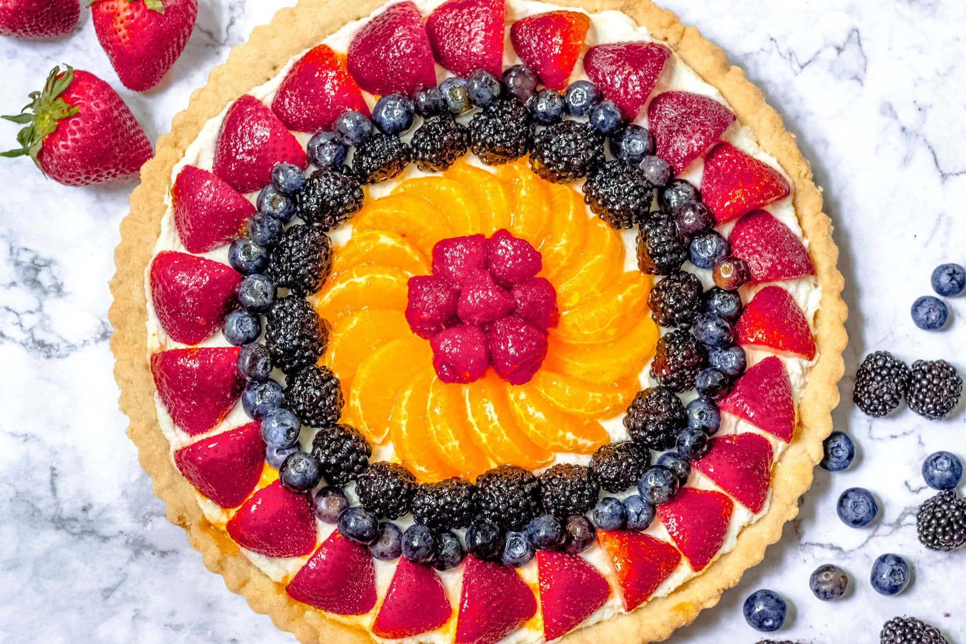 Perfect Fruit Pile Tart Background