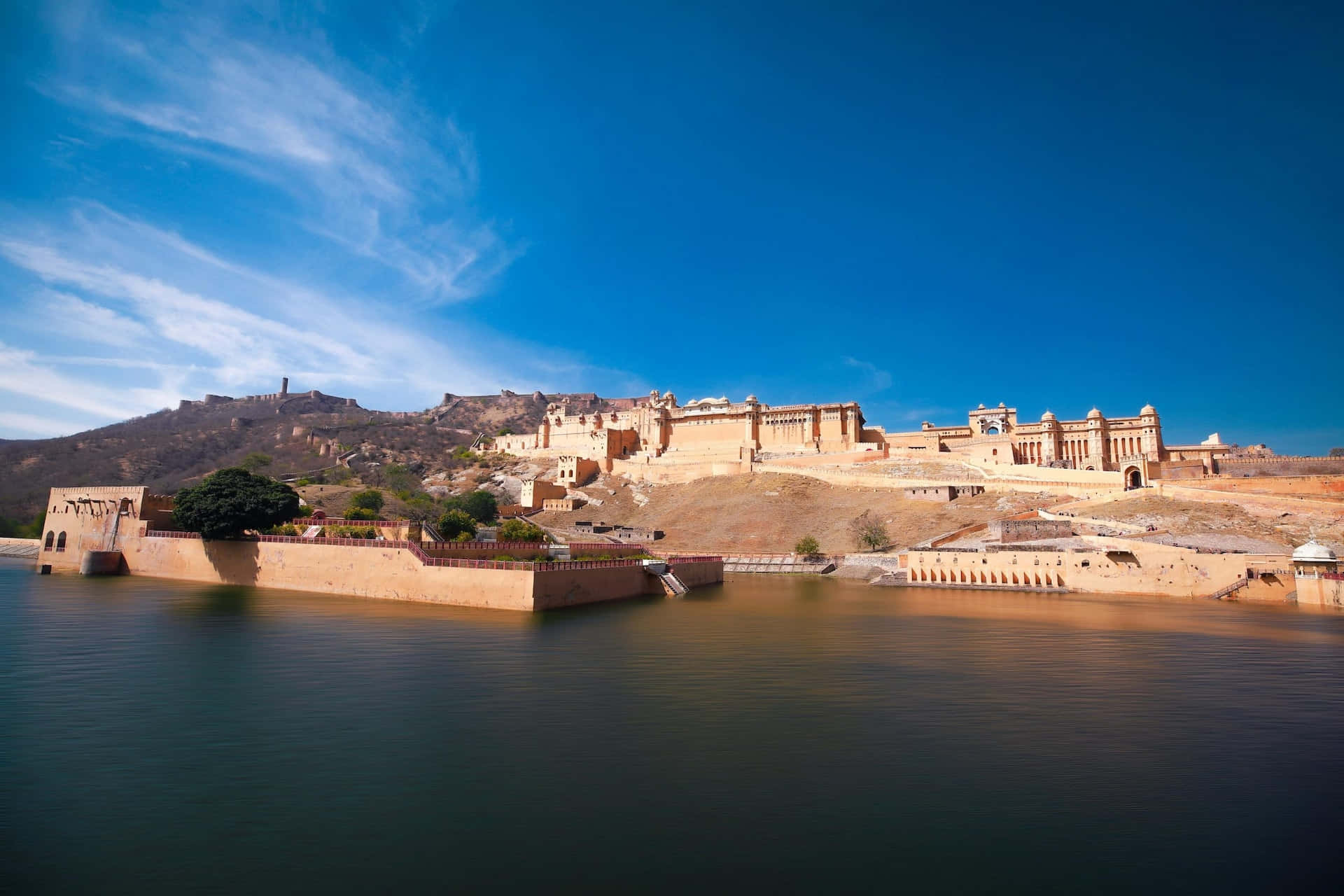 Perfect View Of Amer Fort Background