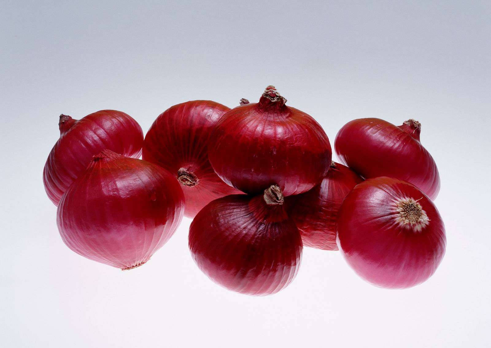 Perfectly Bright Juicy Red Onions Background