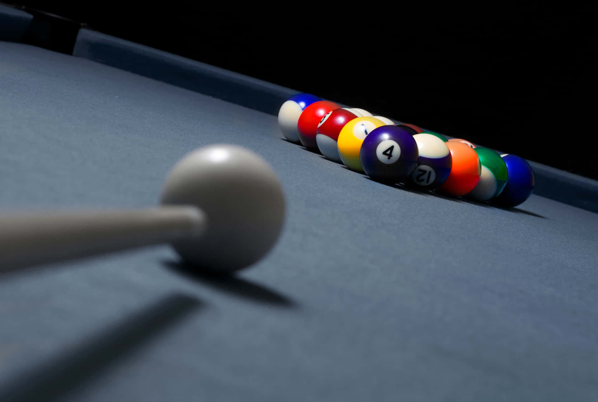 Perfectly Lined Shot On A Pool Table