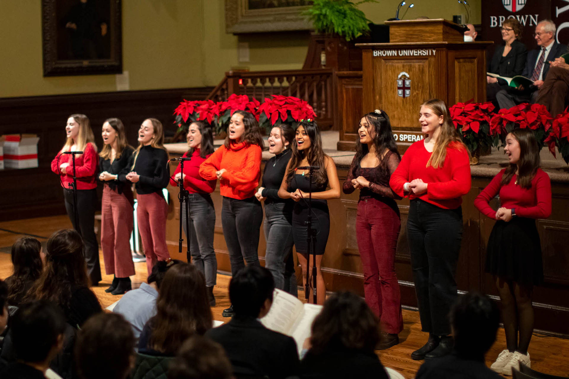 Performers At Brown University's Carol Celebration Background