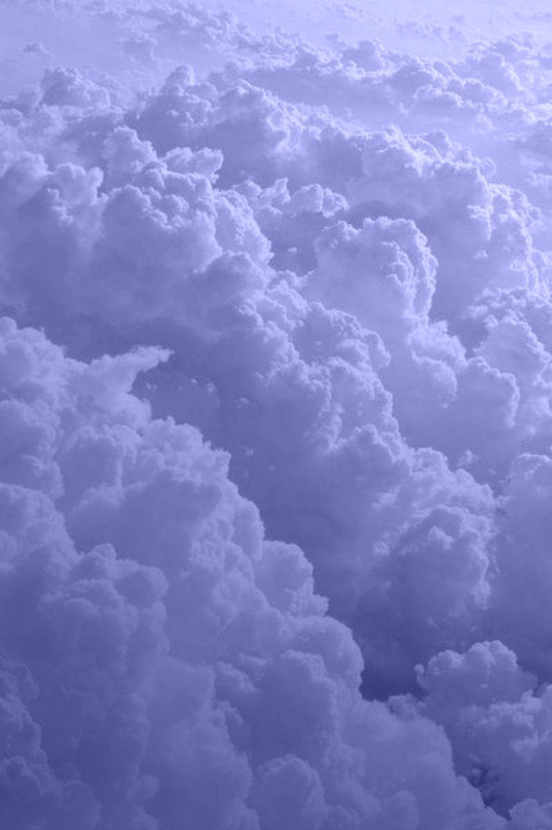 Periwinkle Aesthetic Cumulus Clouds Background
