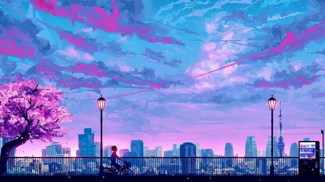 Periwinkle Anime City Background