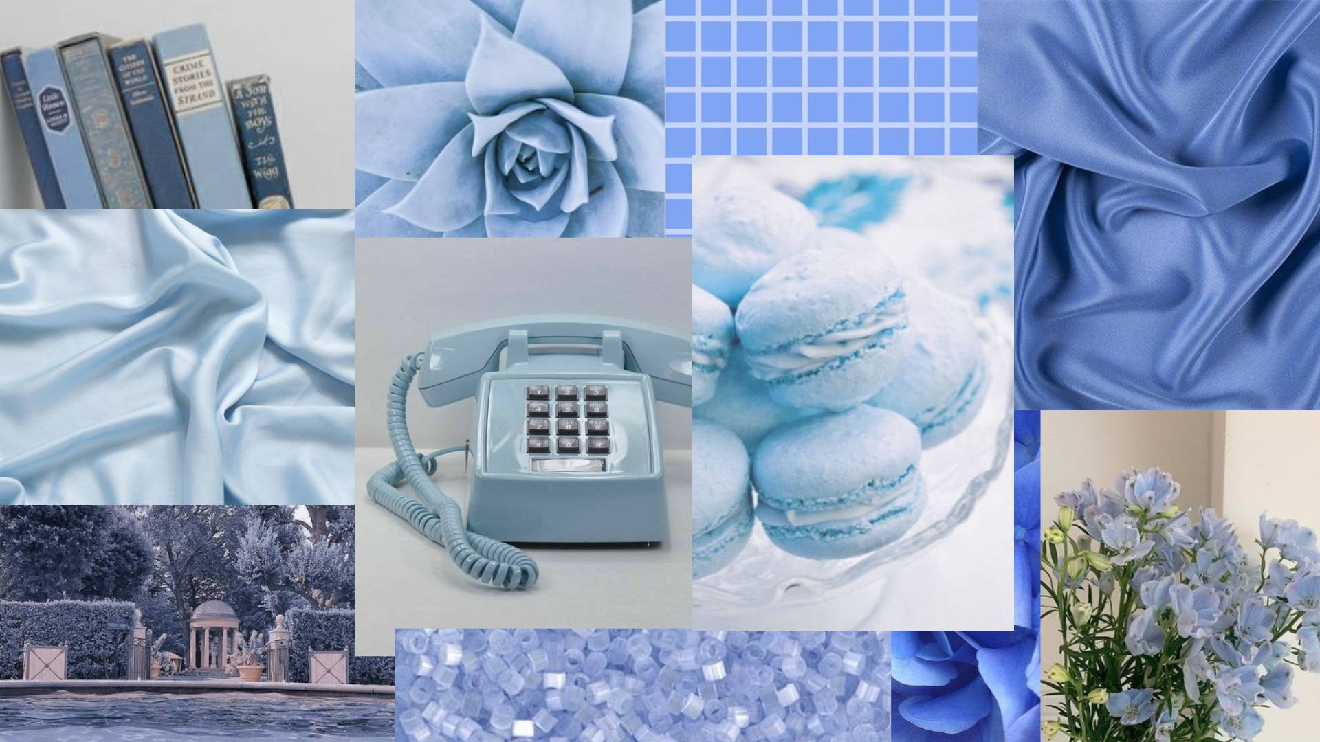 Periwinkle Blue Aesthetic Collage Background