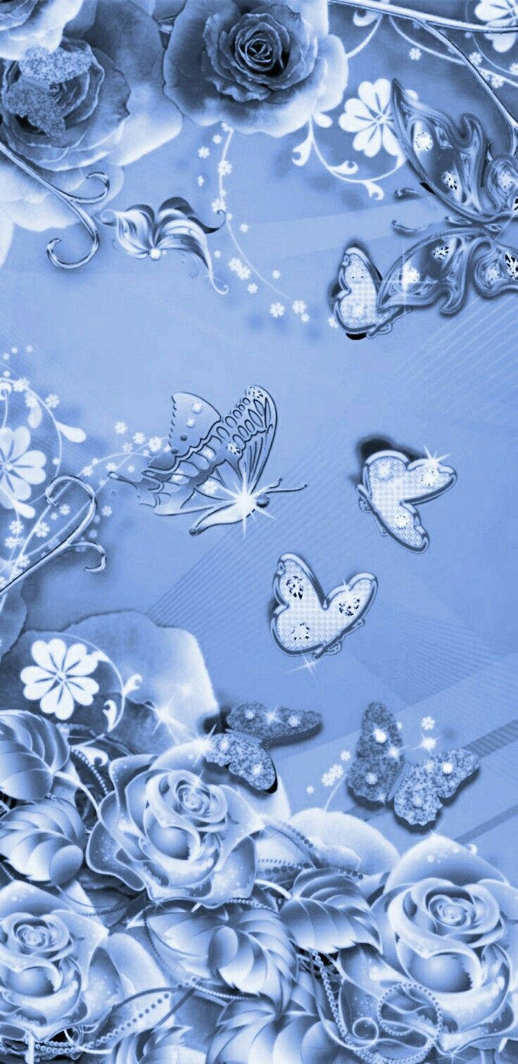 Periwinkle Blue Butterflies Art Background