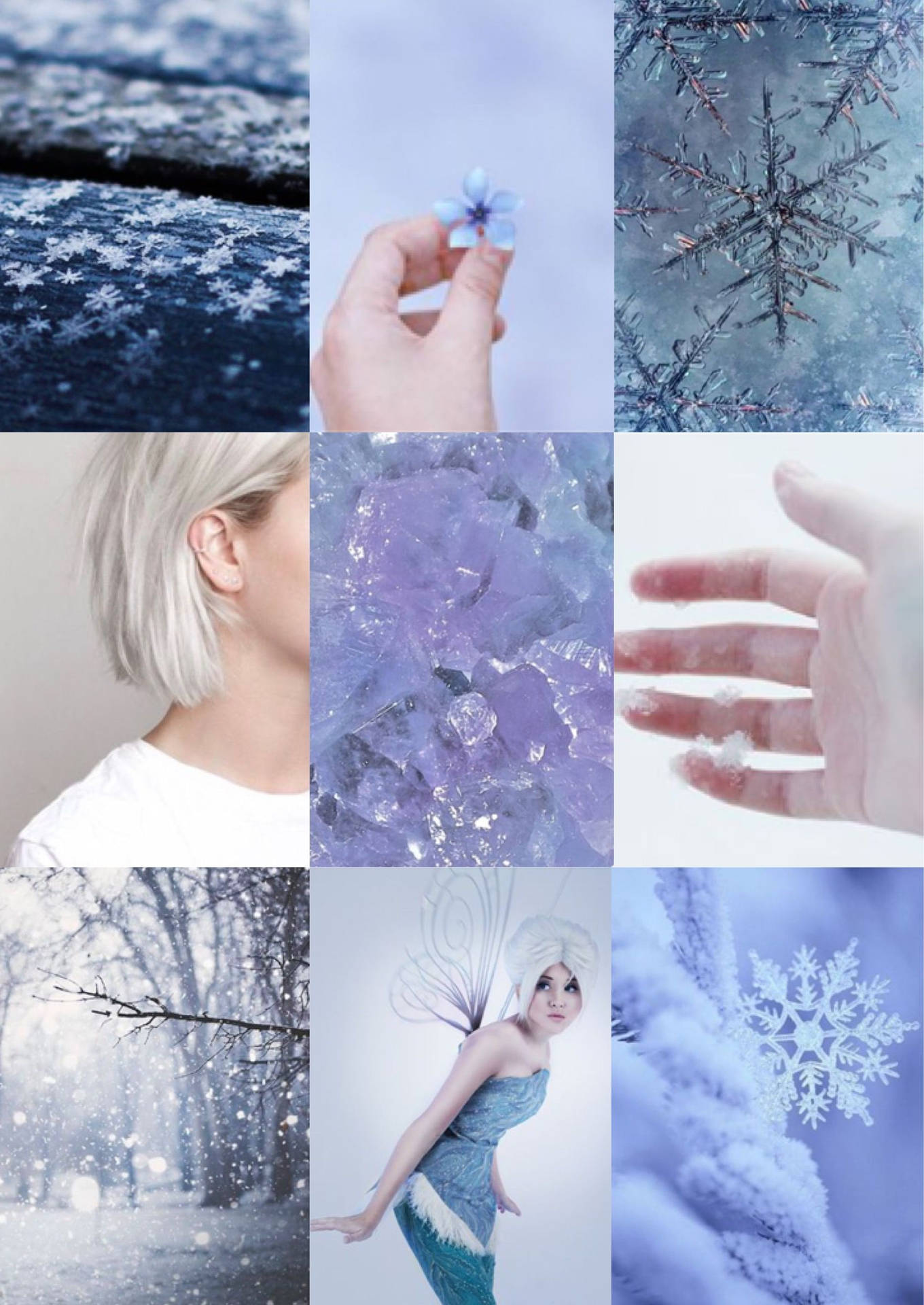 Periwinkle Girly Winter Collage Background
