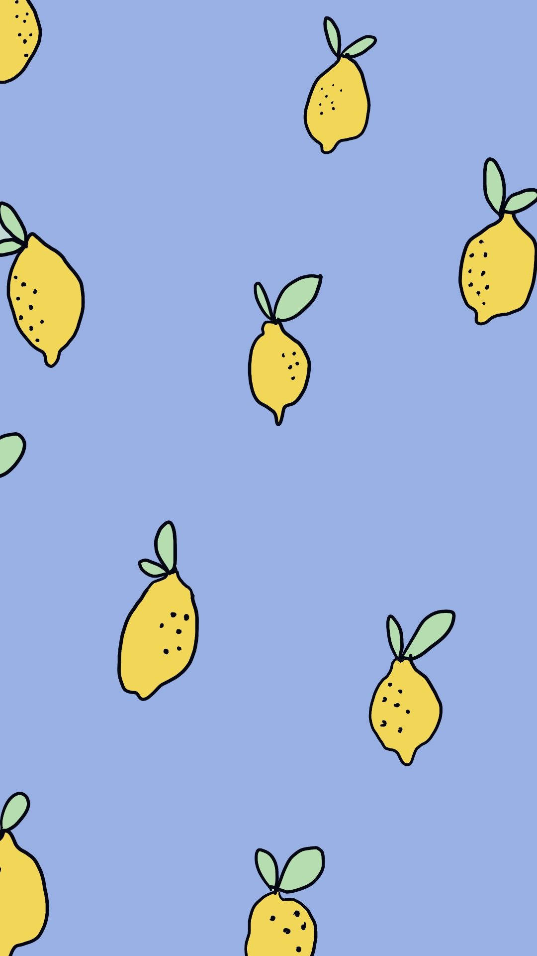 Periwinkle Lemon Cute Cartoon Background