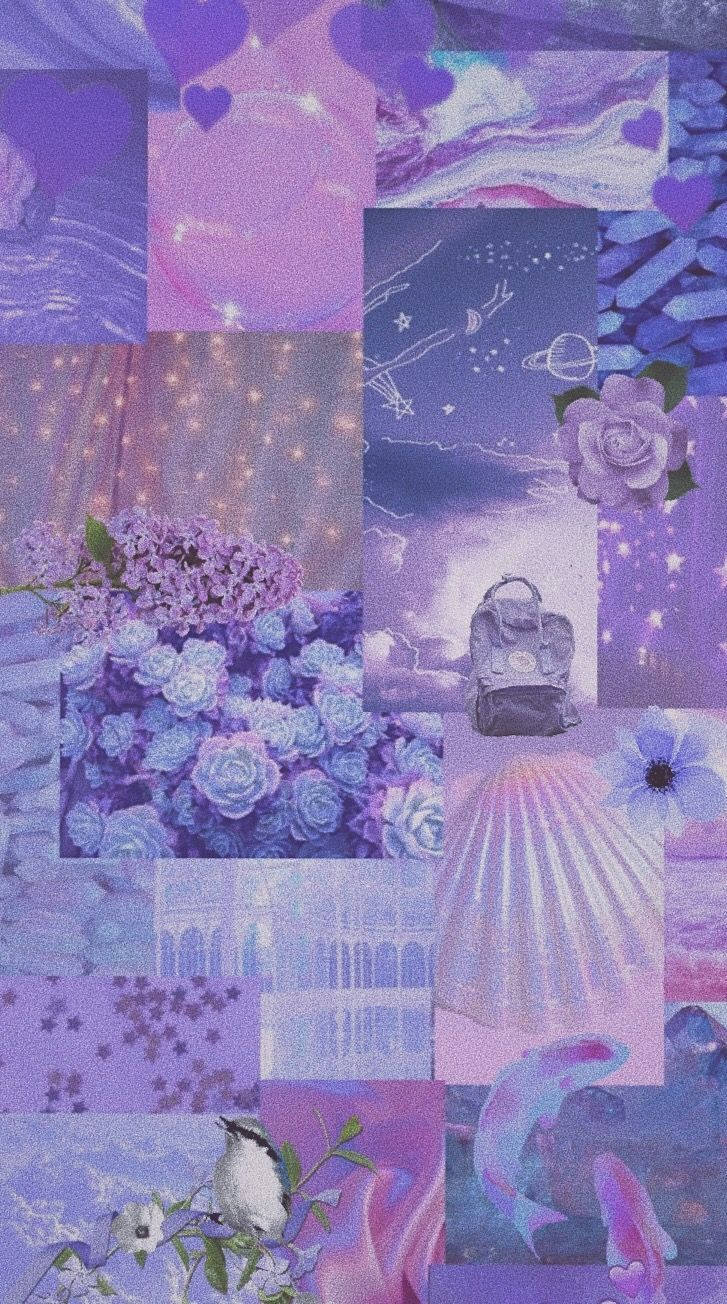 Periwinkle Purple Girly Collage Background