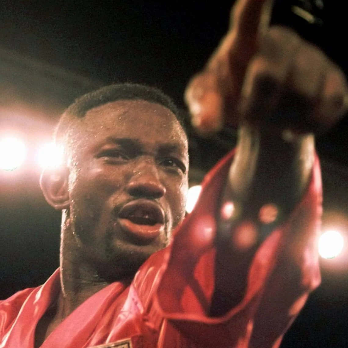 Pernell Whitaker Pointing At Crowd