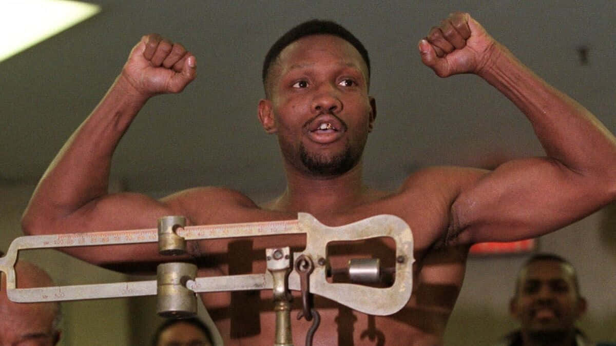 Pernell Whitaker Posing During Weigh-in Background