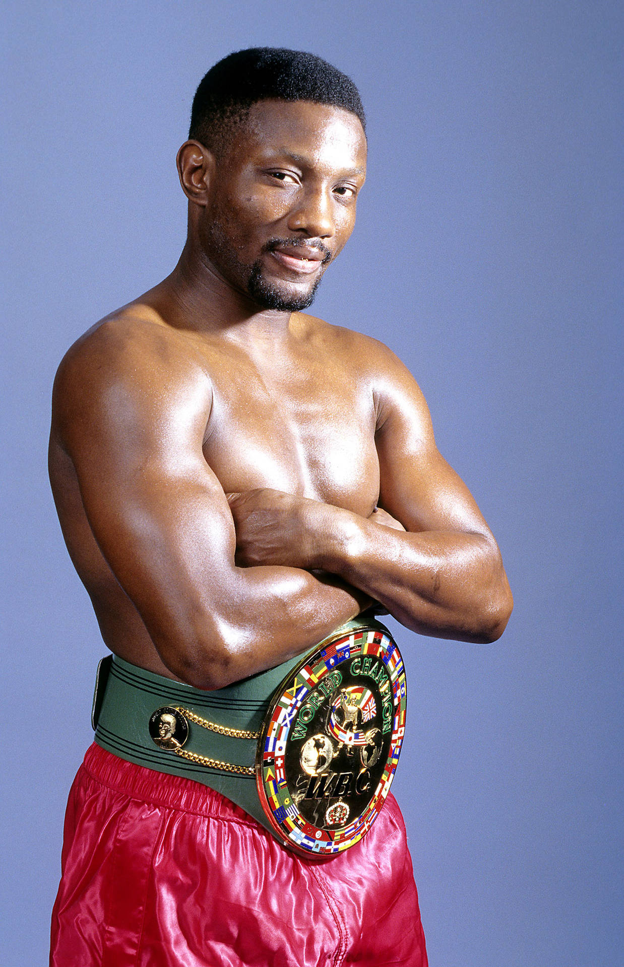 Pernell Whitaker Posing For Belt