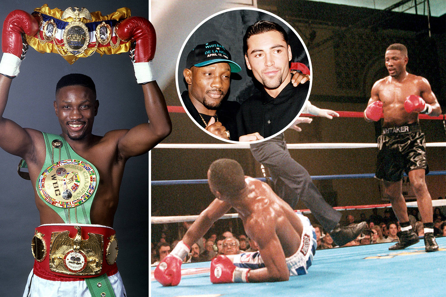 Pernell Whitaker Posing With Belts