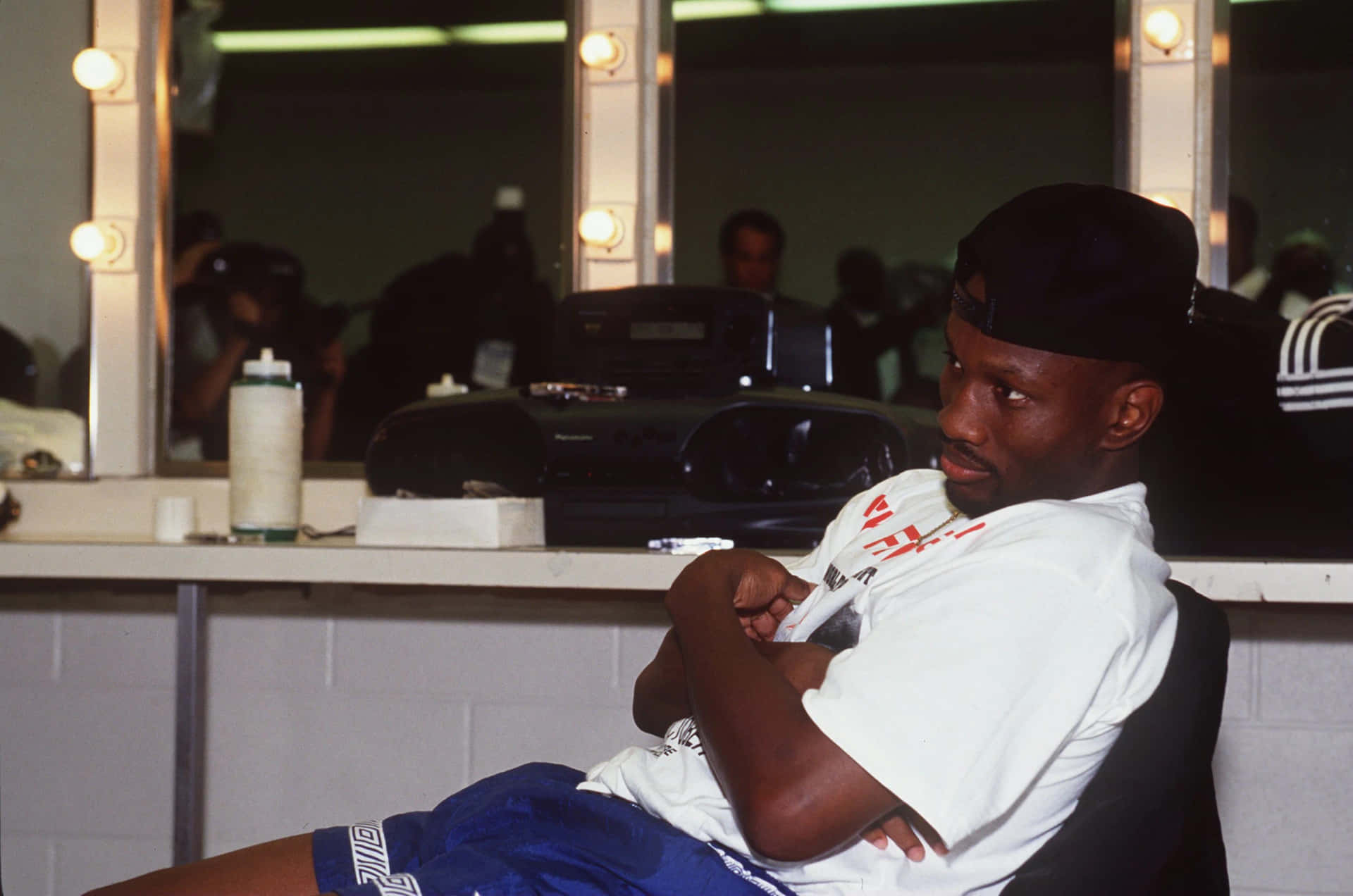 Pernell Whitaker Relaxing Backstage