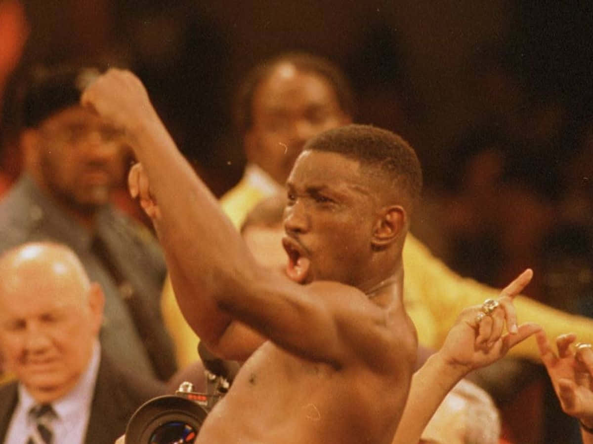 Pernell Whitaker Shouting And Celebrating Background