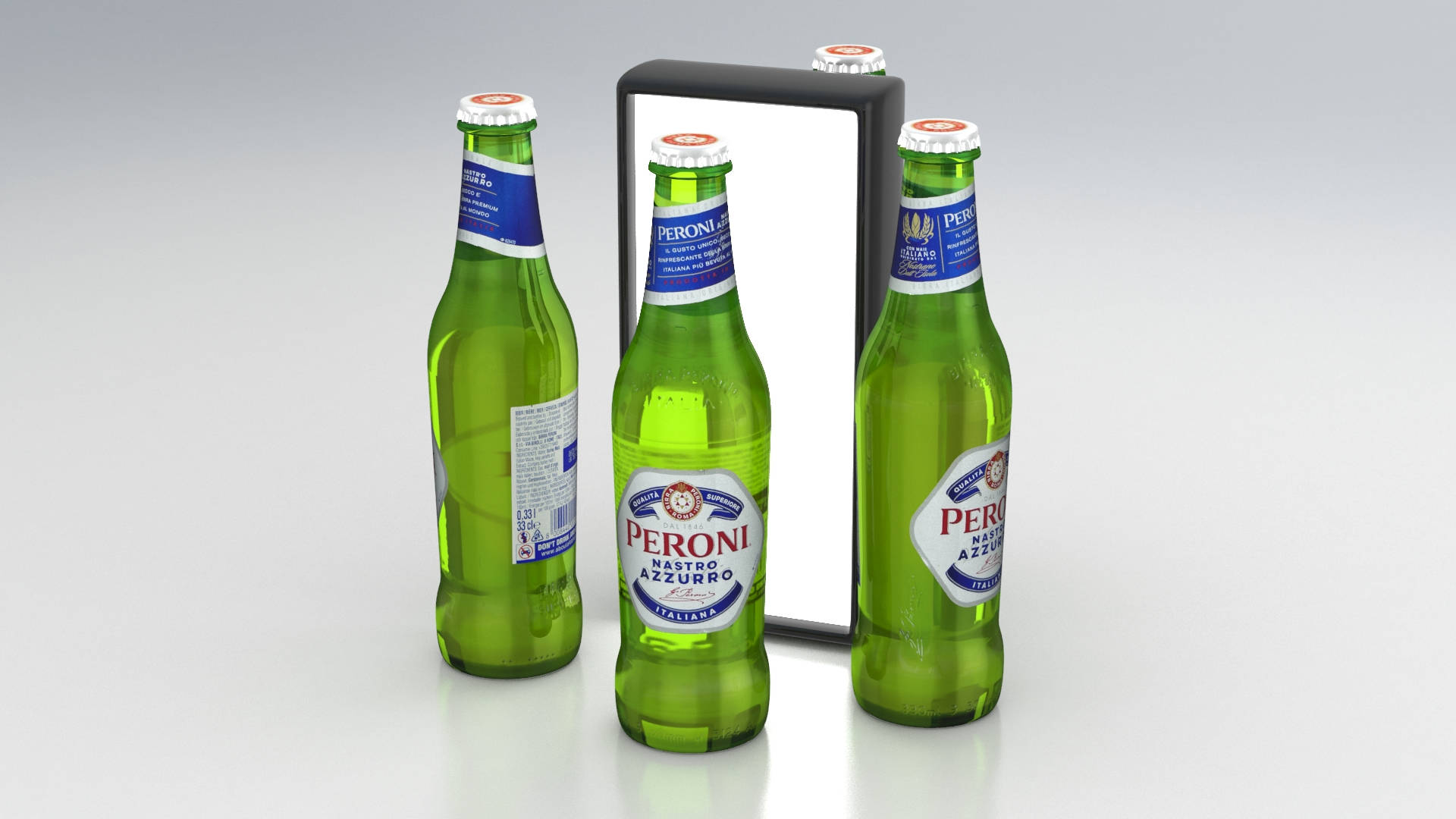 Peroni Beer Four Bottles Background