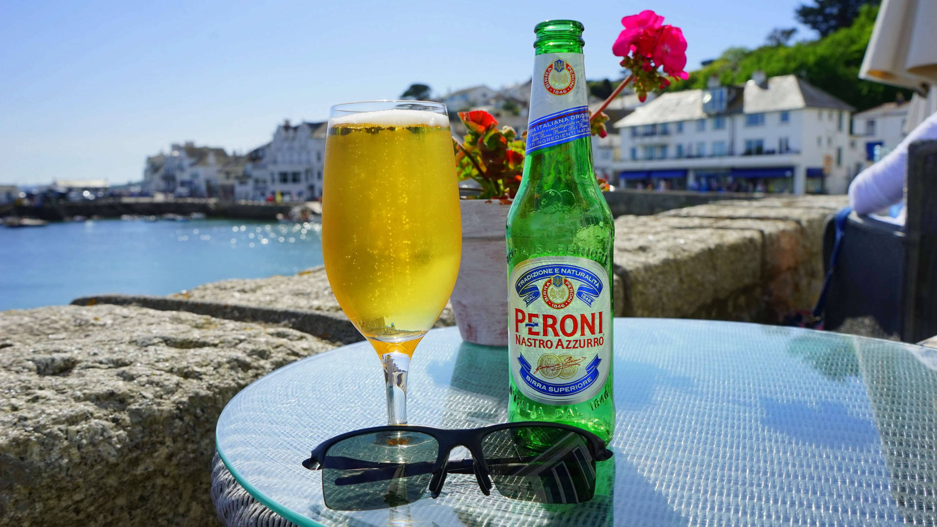 Peroni Beer On A Glass Background