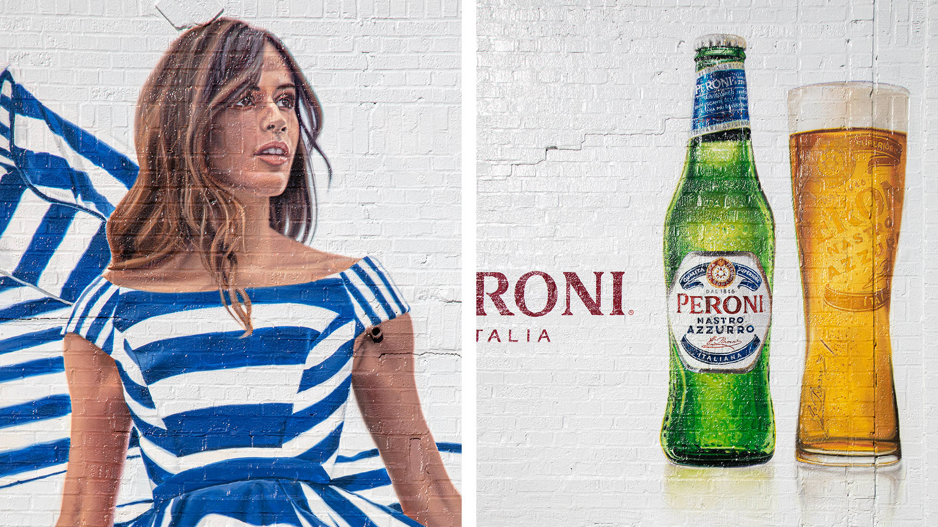 Peroni Beer With Girl Model Background