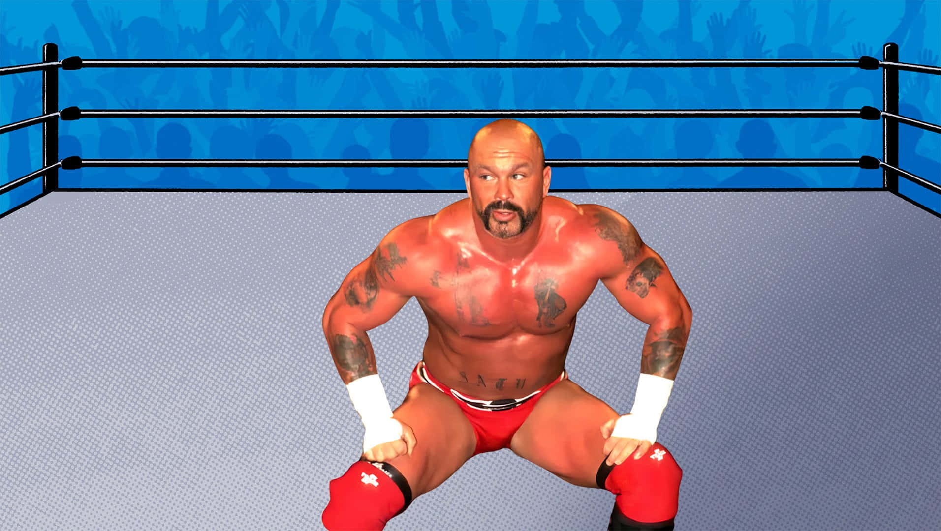 Perry Saturn Wrestling Pose Background