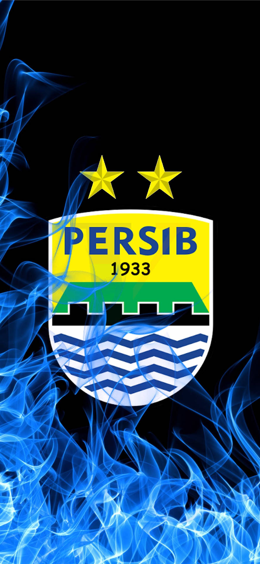 Persib Bandung Blue Flames Background