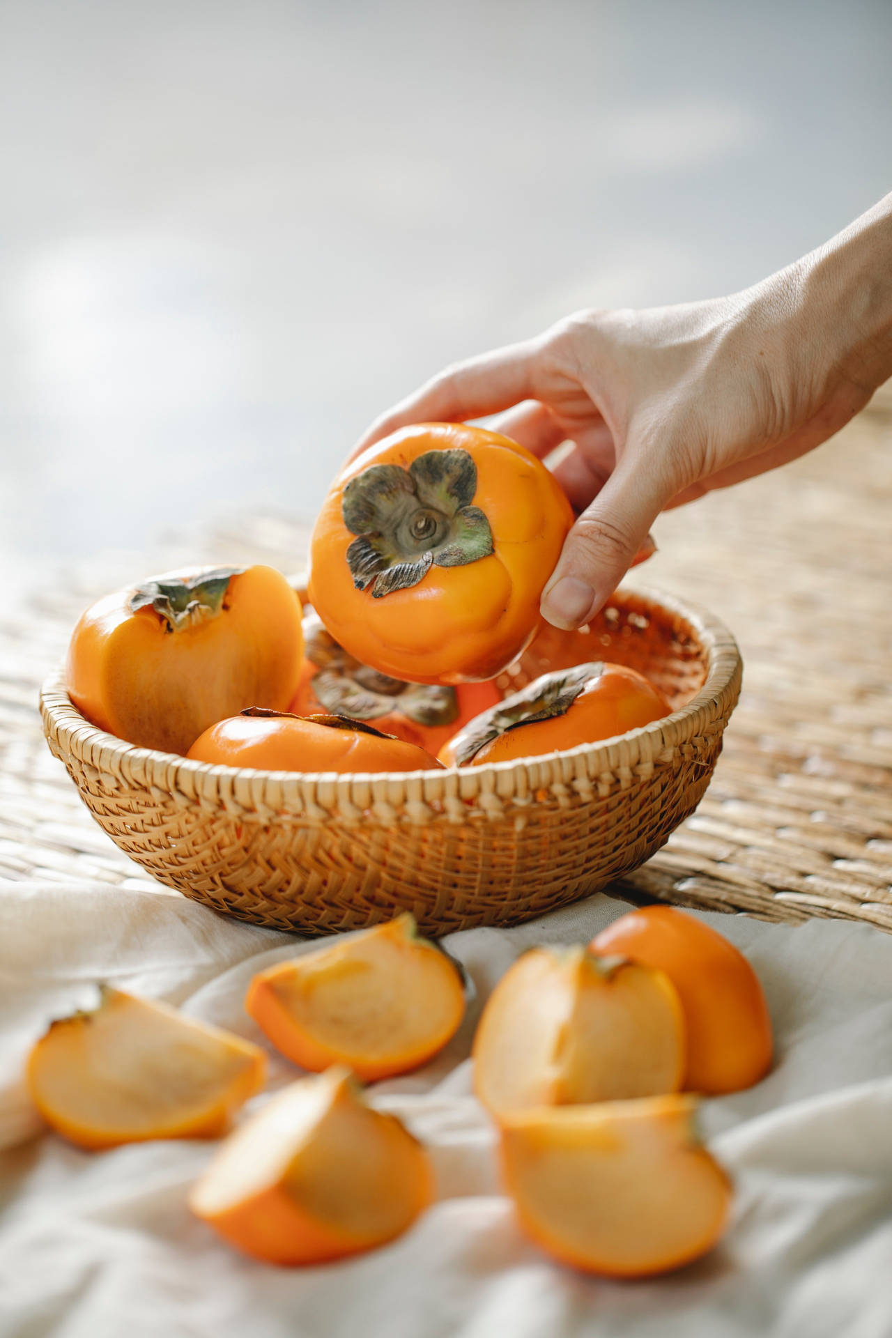 Persimmon Fruit Background